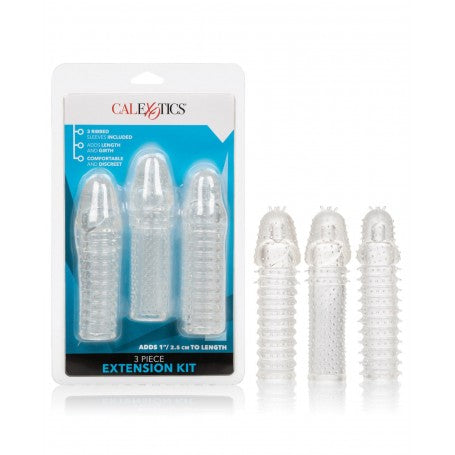 KIT GUAINA FALLICA PROLUNGA PER IL PENE INDOSSABILE SET 3 PZ SEX TOYS COCK EXTENSION