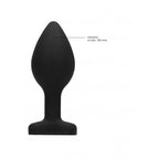 PLUG MEDIO DIAMOND HEART BUTT PLUG - LARGE - BLACK