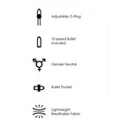 SLIP CON VIBRAZIONE VIBRATING STRAP-ON HIGH-CUT BRIEF BLACK